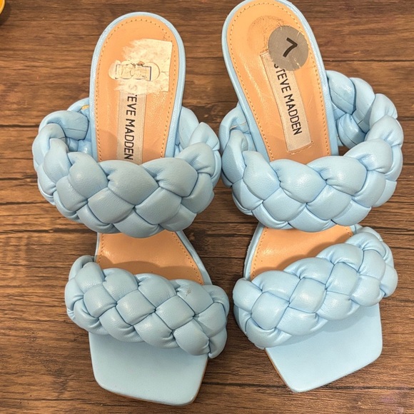 Steve Madden Light Blue Braided Sandals - Picture 1 of 5